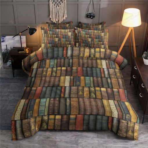 Vintage Bookshelf Books Library Bedding Set