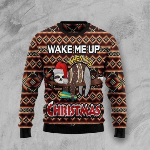 Wake Me Up When It’s Christmas Sloth 3D Sweater