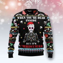 When You’re Dead Inside But It Is Christmas Skeleton 3d Sweater