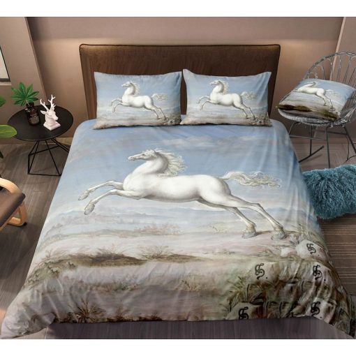 White Horse Bedding Set