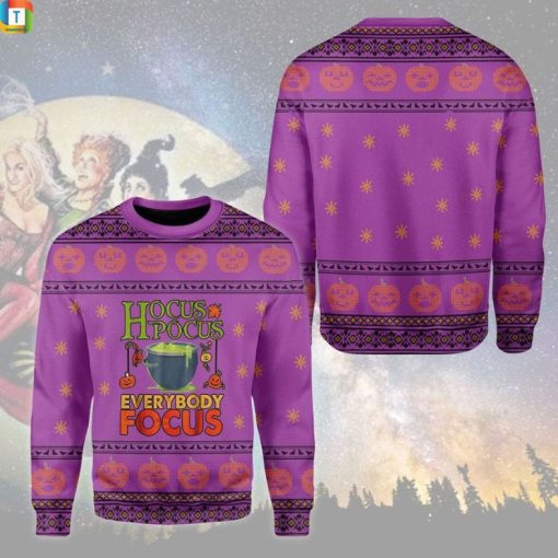Witches Hocus Pocus Everybody Focus Ugly Sweater