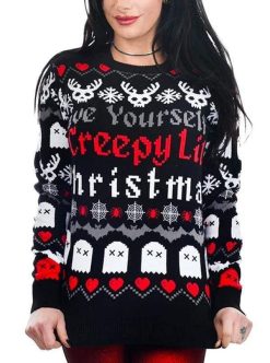 Women’s Creepy Lil Christmas Ugly 3D Sweater