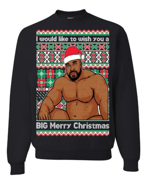 Wood Meme Big Merry Christmas Unisex Sweatshirt