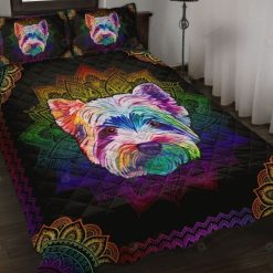 Yorkshire Terrier Colorful Mandala Quilt Bedding Set