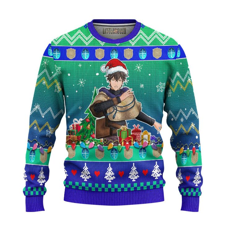 Yuno Anime Ugly Christmas Sweater Black Clover Xmas Gift