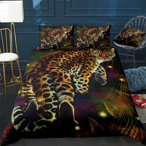 A Curious Amur Leopard Bedding Set