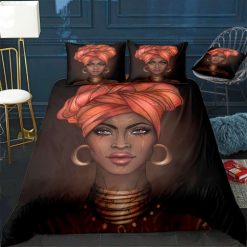 African American Black Woman Bedding Set