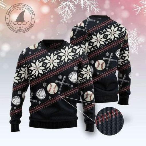 All Over Printed Sweater Baseball Ball Ugly Christmas