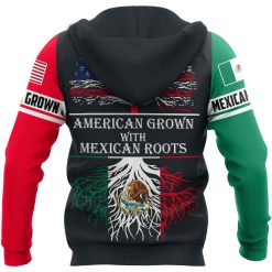 American Grown With Mexican Roots All Over Print US Unisex Size Zip up Hoodie