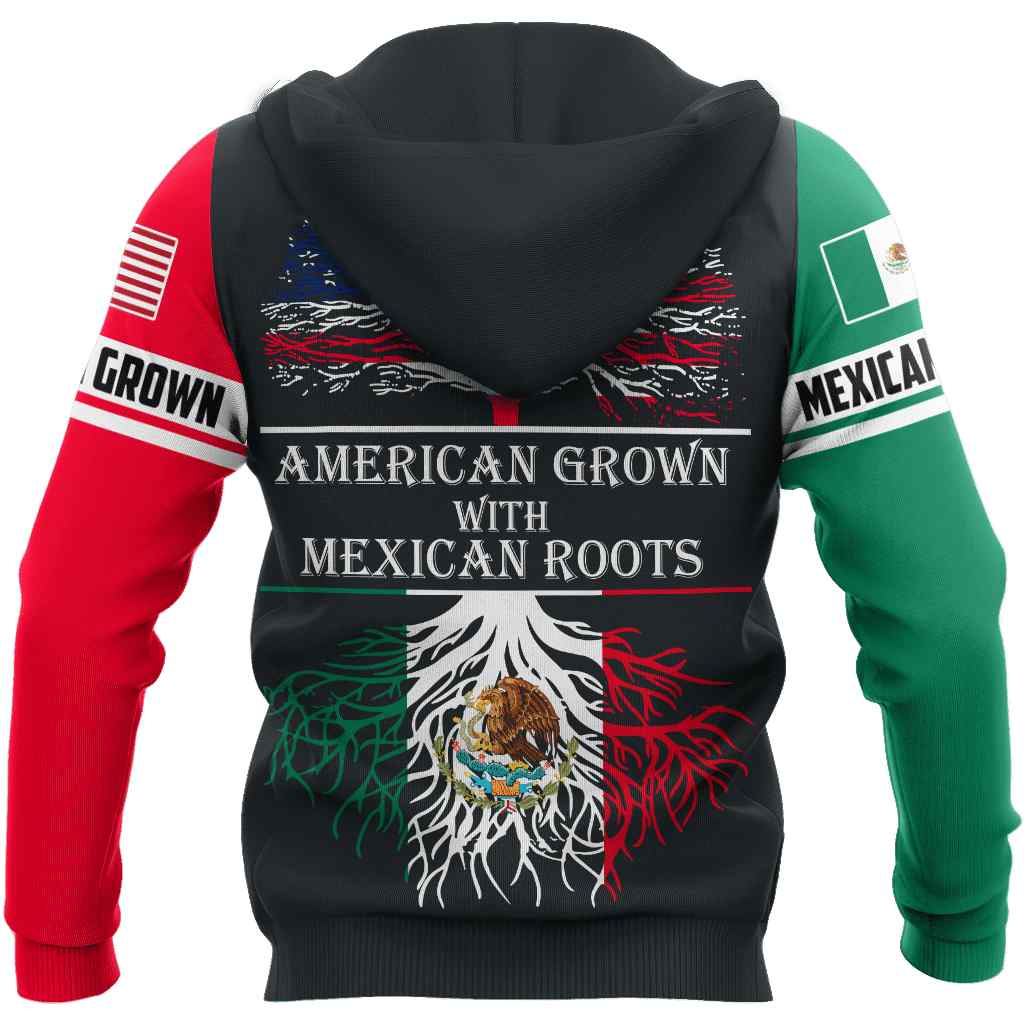 American Grown With Mexican Roots All Over Print US Unisex Size Zip up Hoodie