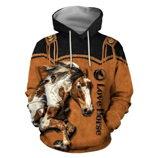 American Paint Horse Native American Cowboy All Over Printed Unisex Hoodie
