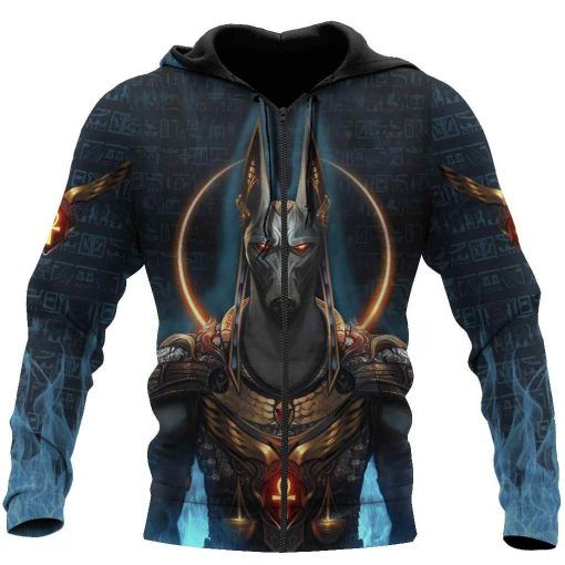 Anubis Face Egypt All Over Print US Unisex Size Zip up Hoodie