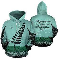 Anzac Silver Fern New Zealand All Over Printed US Unisex Size Hoodie