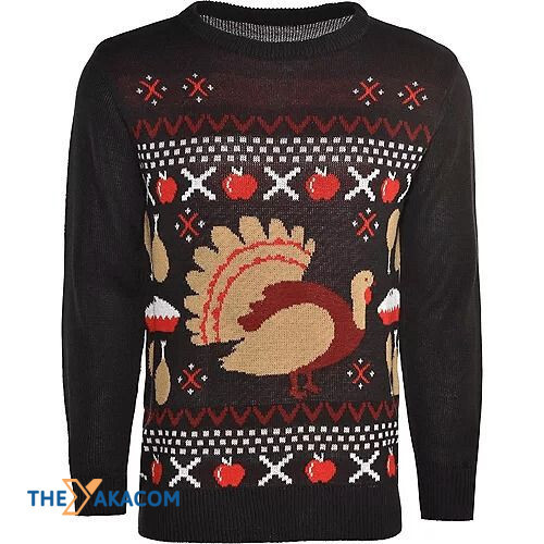 Apple And Turkey Thankgiving 3D Sweater