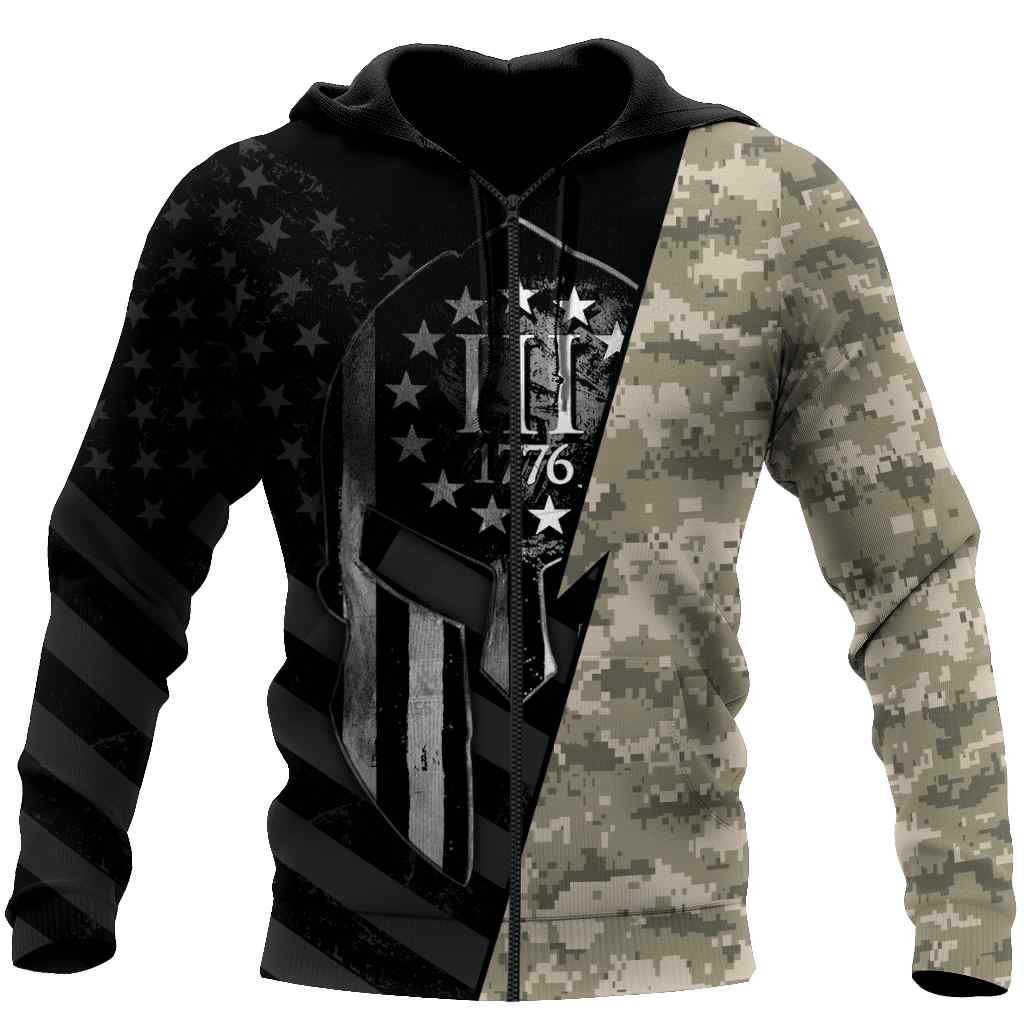 Army Gifts All Over Print US Unisex Size Zip up Hoodie