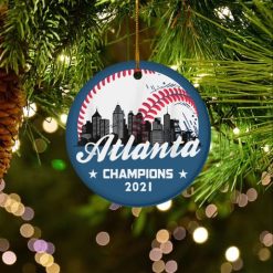 Atlanta Braves World Series Champions Christmas Ceramic Ornament