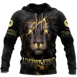 August Lion All Over Printed Unisex Hoodie Pi