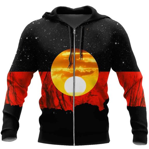 Australia Koori Kangaroo Aboriginal Flag All Over Print Unisex Zip up Hoodie