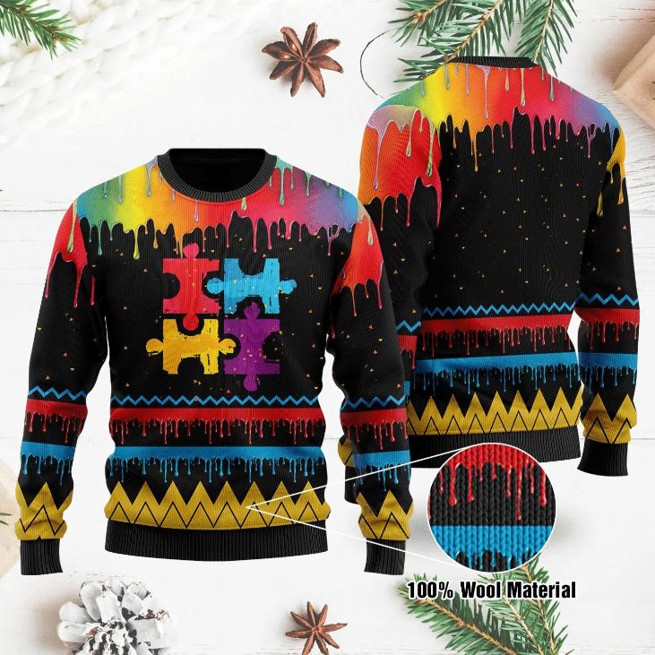 Autism Awareness Ugly Christmas All Over Printed Sweater