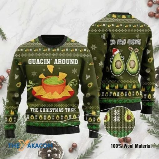 Avocado Guacin Around The Christmas Tree 3D Christmas Sweater