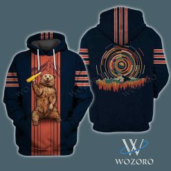 Bear Beer Hoodie Retro Camping