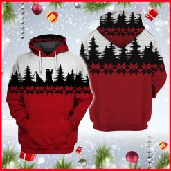 Bear Dark Silhouettes Camping Ugly Christmas Hoodie Knitting Pattern