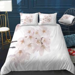 Beautiful White Sakura Cherry Blossoms In Spring Bedding Set