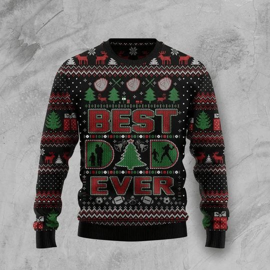 Best Dad Ever 3D Christmas Sweater