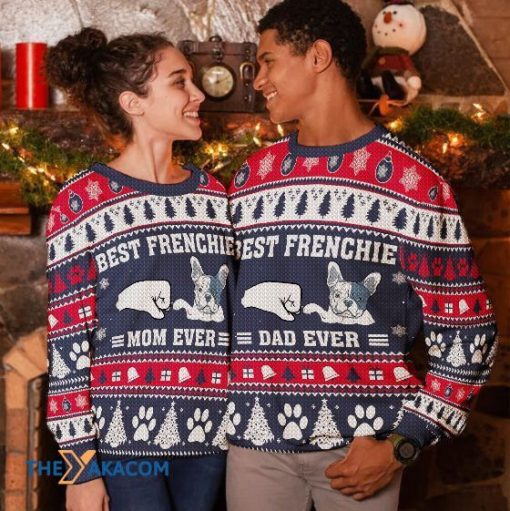 Best Frenchie Dad Ever All Over Printed Christmas Sweater