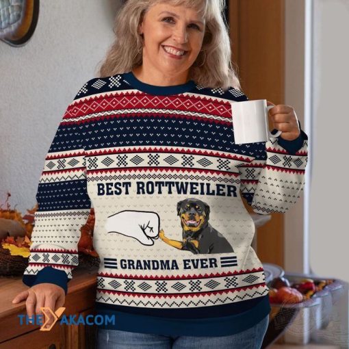 Best Rottweiler Grandma Ever 3D Christmas Sweater