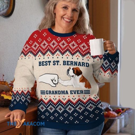 Best St Bernard Grandma Ever Christmas All Over Printed Sweater