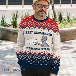 Best Weimaraner Grandpa Ever Christmas Sweater 3D