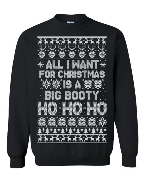 Big Booty Hoe Ho Ho Ho T-Shirt, Ugly Christmas Sweater