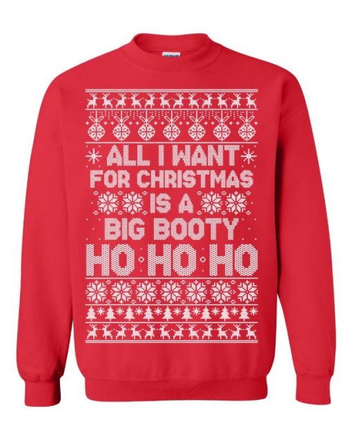 Big Booty Hoe Ho Ho Ho T-Shirt, Ugly Christmas Sweater