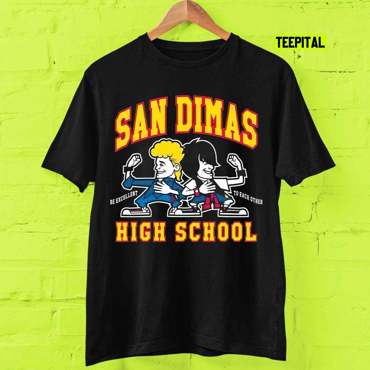 Bill and Ted's Excellent Adventure Movie San Dimas High T-Shirt