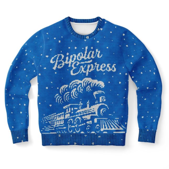 Bipolar Express Ugly Christmas Wool Knitted Sweater