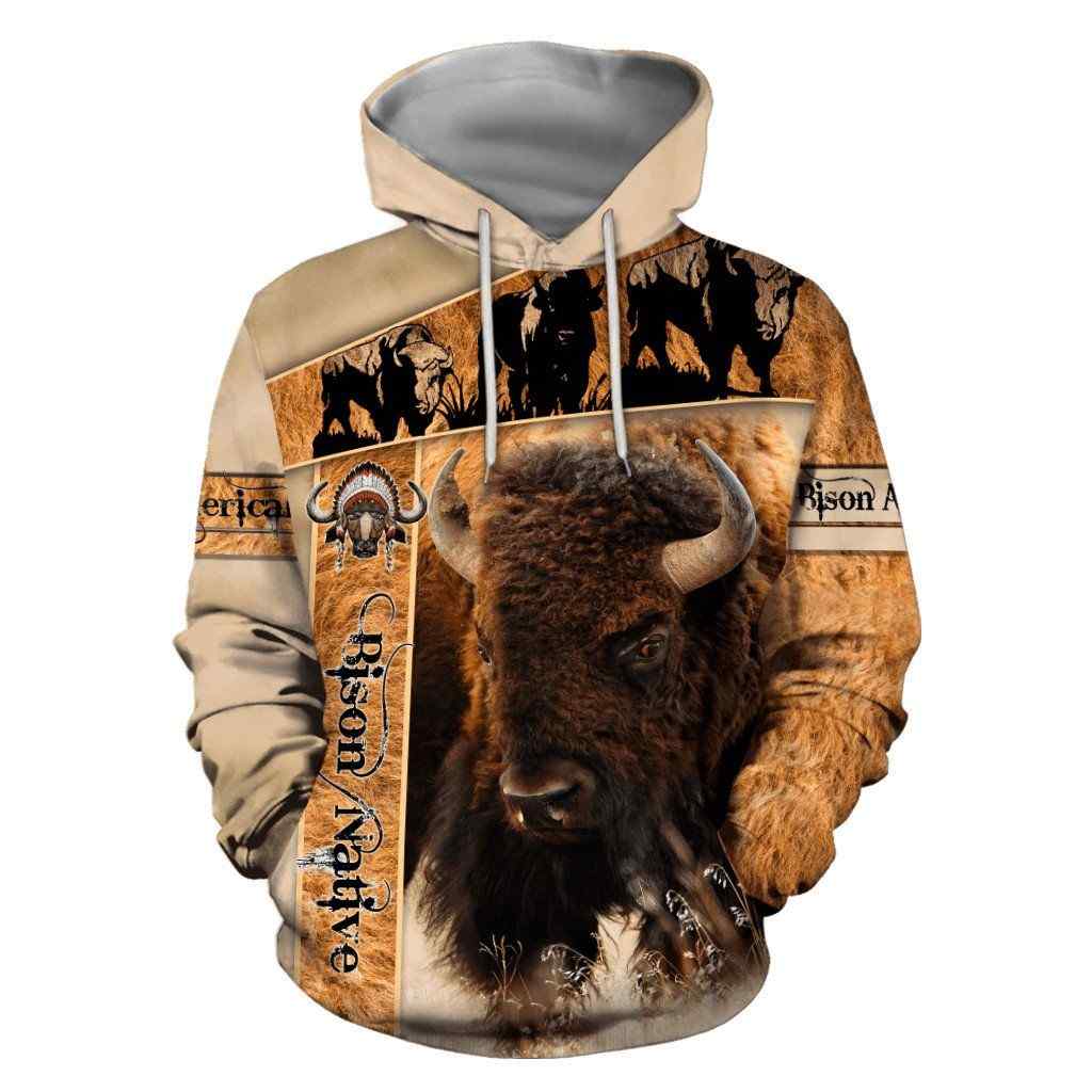 Bison Native American Hoodie