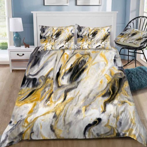 Black And Gold Marble Bedding Set