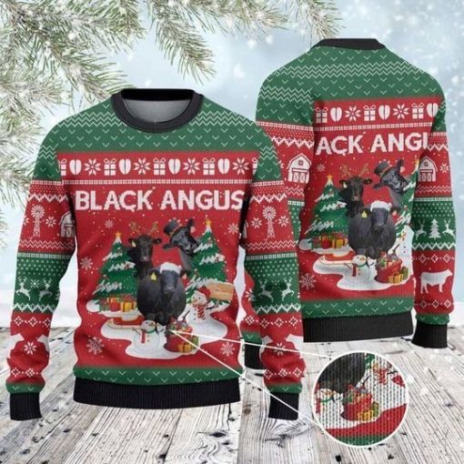 Black Angus Cattle Lovers Awesome 3D Xmas Sweater