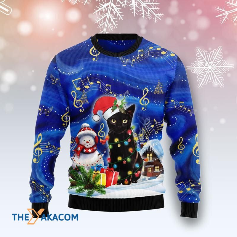 Black Cat Christmas 3D Sweater