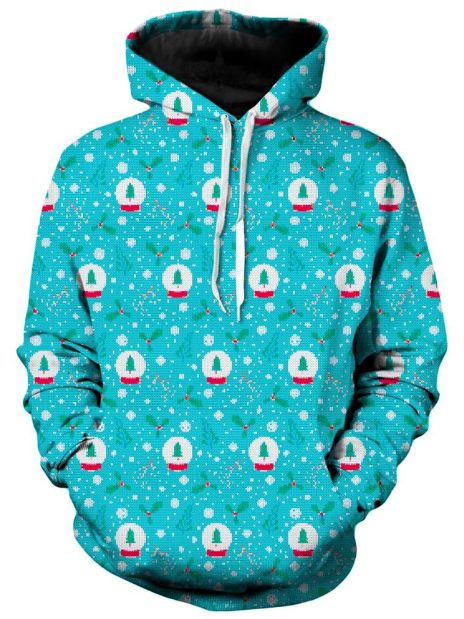 Blue Christmas Snowing Pullover And Zipped 3D Hoodie