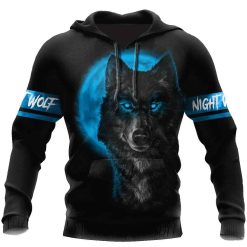 Blue Wolf All Over Printed Unisex Hoodie