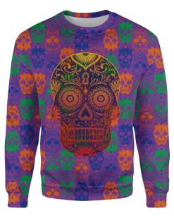 Bright Sugar Skull 3D Sweater