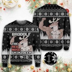 Brodolf The Red Nose Ugly Gainzdeer 3D Sweater