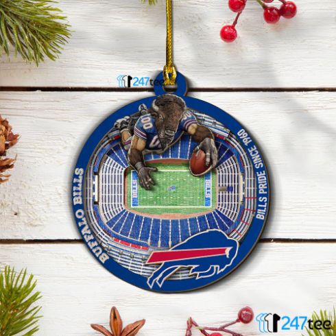 Buffalo Bills Nfl Stadium Christmas 2021 Ceramic Ornament