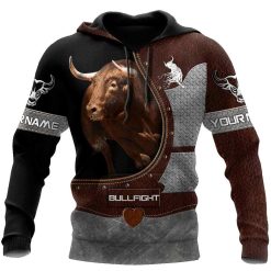 Bullfight Persionalized Your Name All Over Printed Hoodie JJ KT