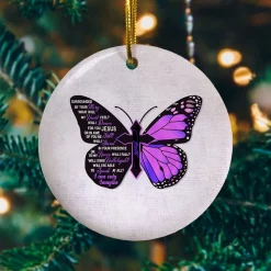 Butterfly Surrounded By Your Glory What Will My Heart Feel Faith Jesus Christmas Ceramic Ornament