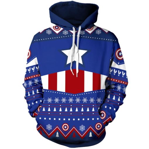 Captain America Christmas 3D All Over Print Hoodie