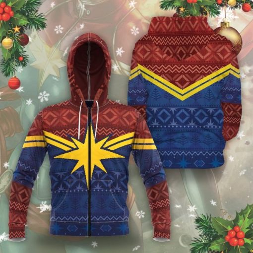 Captain Marvel Sign Protector of Christmas Skies Unisex Pullover And Zipped Hoodie