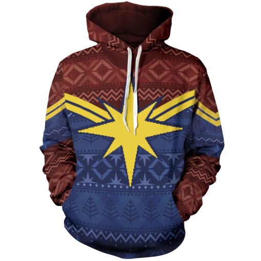 Captain Marvel Sign Protector of Christmas Skies Unisex Pullover And Zipped Hoodie